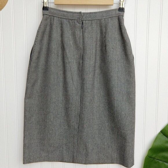 Vintage Evan Picone Houndstooth Pencil Skirt Size 6 Pockets Secretary Academia - Picture 7 of 9